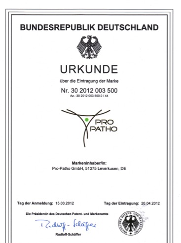Markenurkunde Pro-Patho